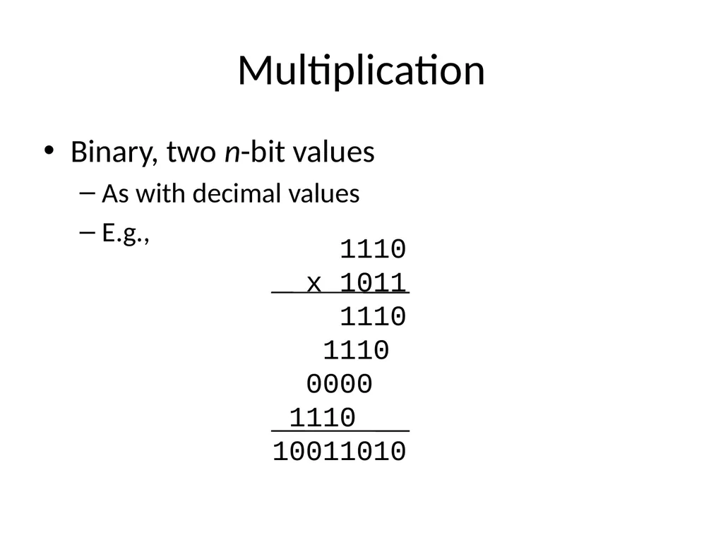Binary Arithmetic Binary operations Binary - slide 41 of 51