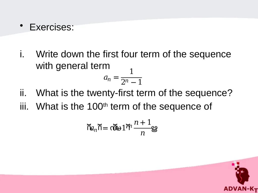 SEQUENCES AND SERIES Introduction - Sequence A - slide 4 of 20