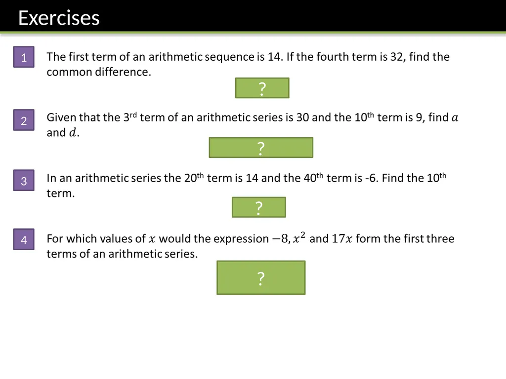 C1 Chapter 6 Arithmetic Series Dr J Frost - slide 7 of 17