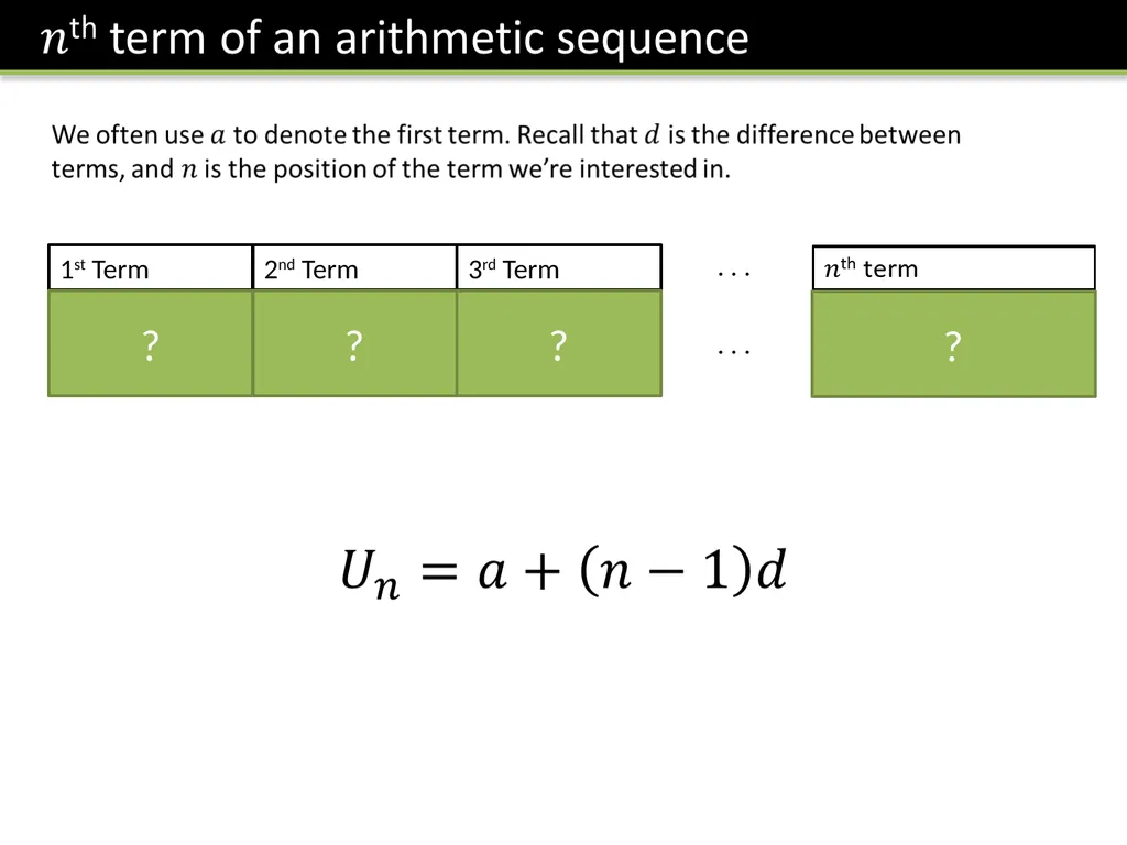 C1 Chapter 6 Arithmetic Series Dr J Frost - slide 5 of 17
