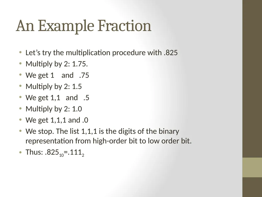 Binary Arithmetic Numbers Inside the Computer - slide 35 of 48