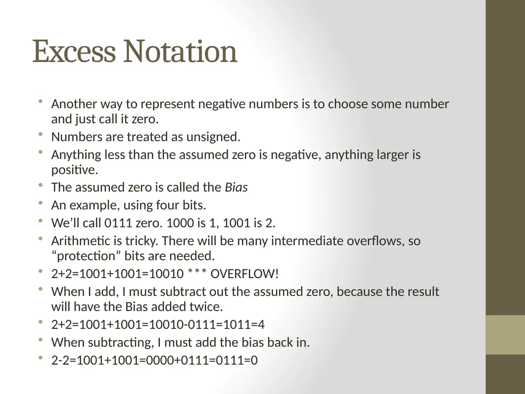 Binary Arithmetic Numbers Inside the Computer - slide 31 of 48