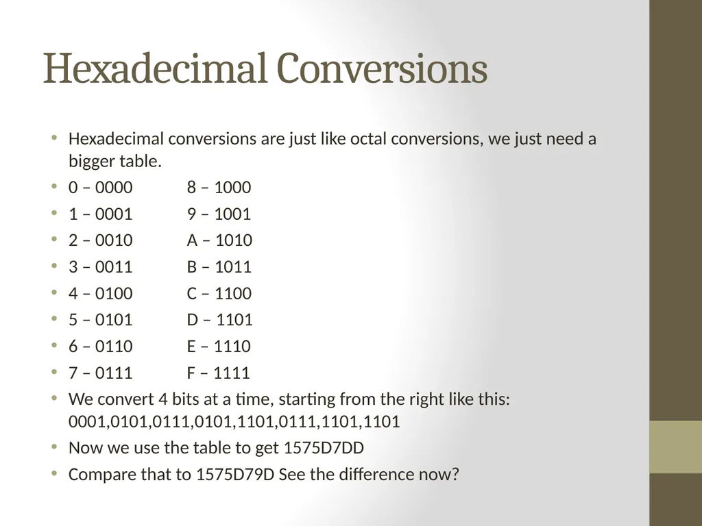 Binary Arithmetic Numbers Inside the Computer - slide 43 of 48