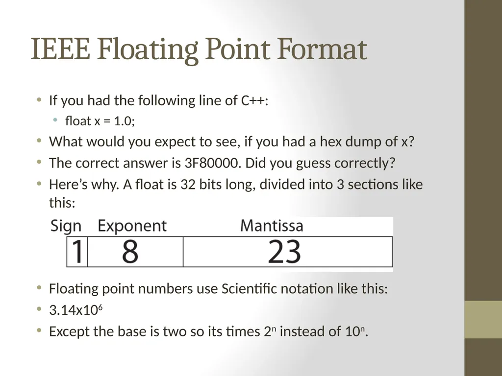 Binary Arithmetic Numbers Inside the Computer - slide 46 of 48