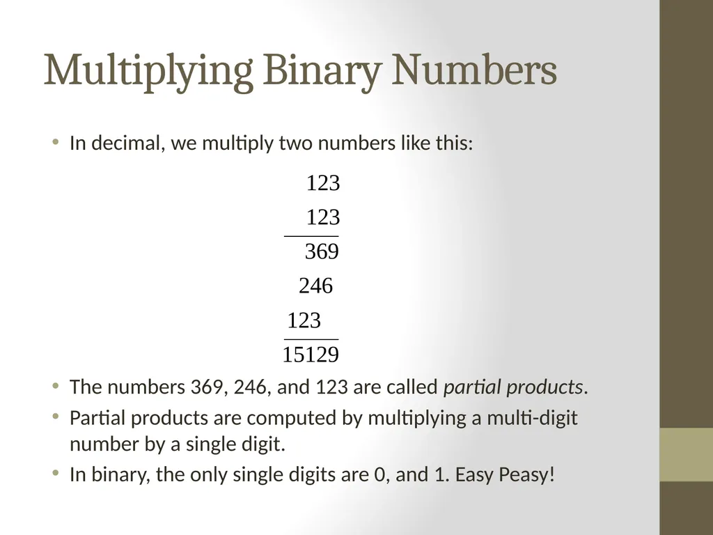 Binary Arithmetic Numbers Inside the Computer - slide 11 of 48
