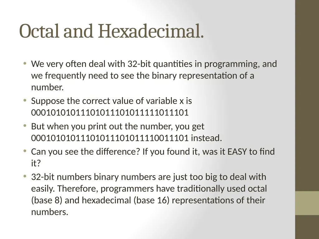 Binary Arithmetic Numbers Inside the Computer - slide 40 of 48