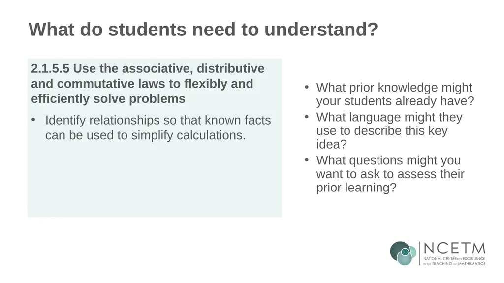 Solving problems using the associative, - slide 6 of 32
