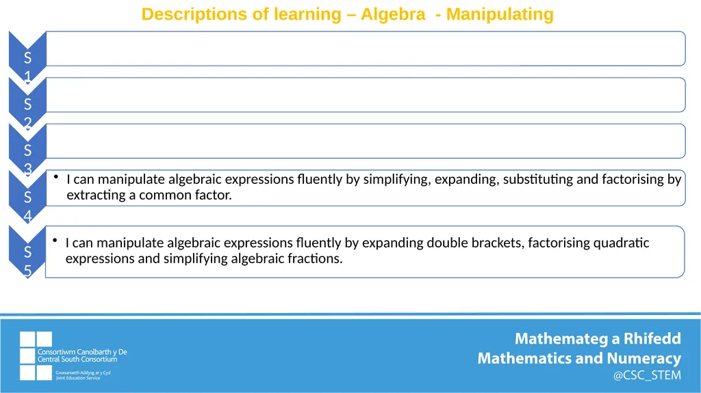 WM2:- Algebra uses symbol systems to express the - slide 11 of 23