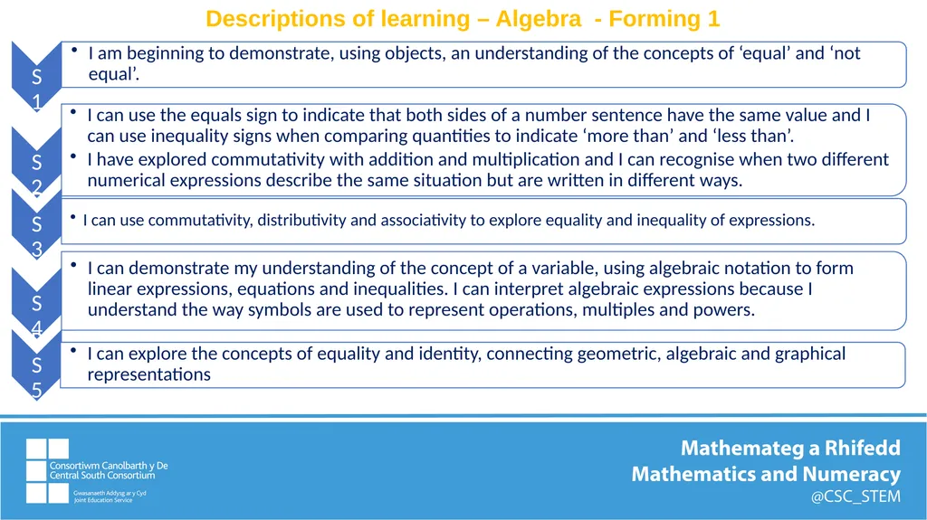 WM2:- Algebra uses symbol systems to express the - slide 6 of 23