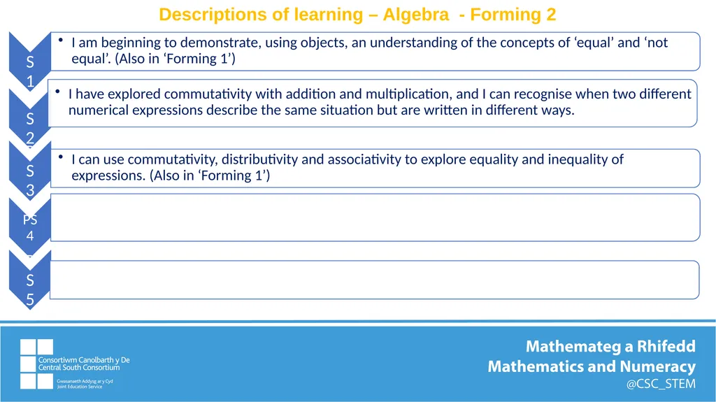 WM2:- Algebra uses symbol systems to express the - slide 8 of 23