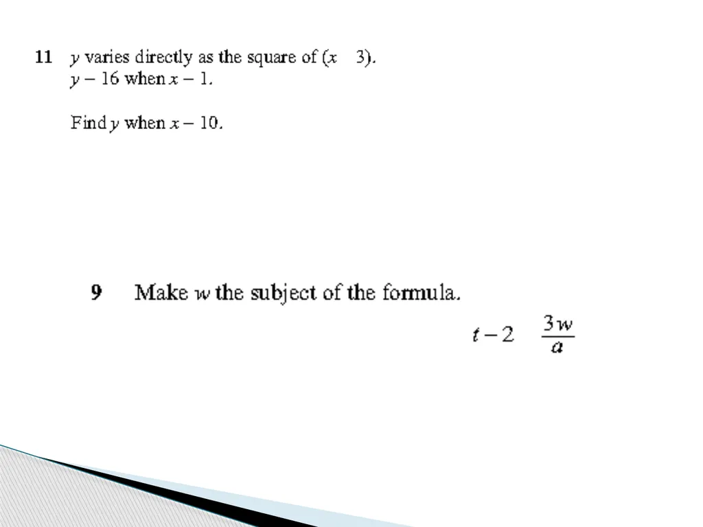 ALGEBRA REVISION YEAR 10 KAUSAR KHAN - slide 8 of 23