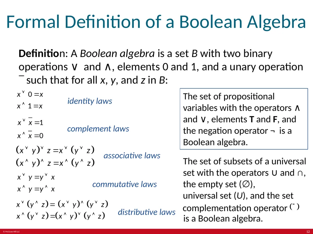 Boolean Algebra Chapter 12 With Question/Answer - slide 12 of 28