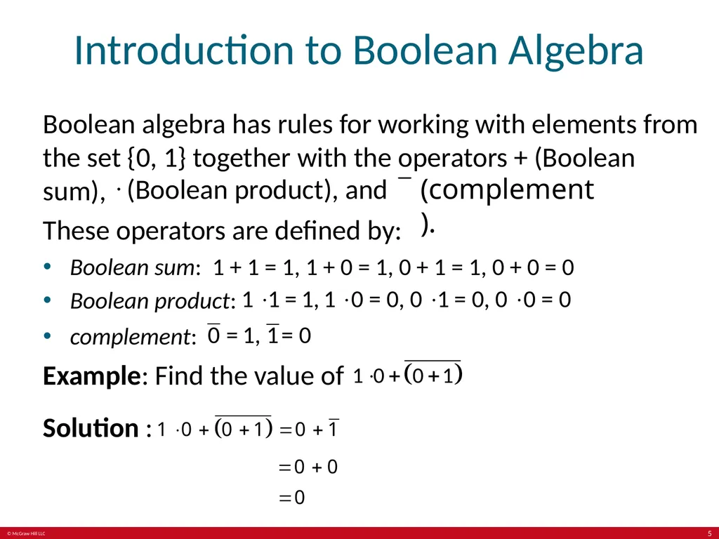 Boolean Algebra Chapter 12 With Question/Answer - slide 5 of 28