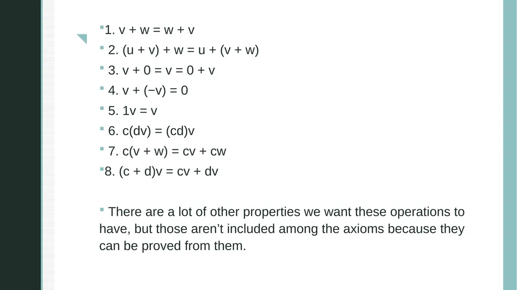 VECTOR SPACES CHAPTER 1 INTRODUCTION A vector - slide 8 of 11
