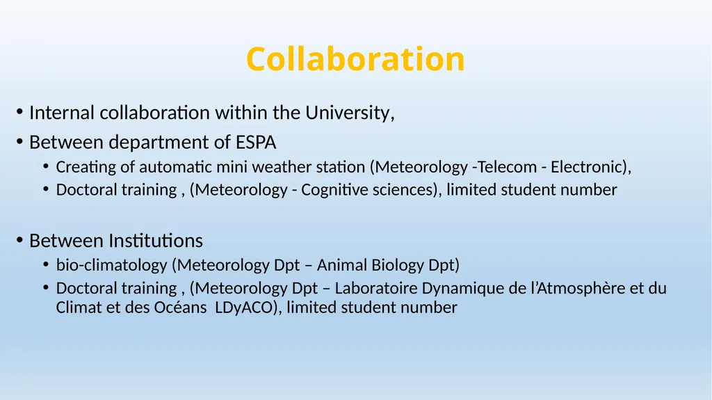 Review of University Collaboration and SYMET 13 - slide 5 of 9