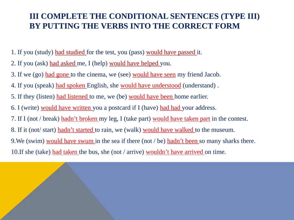 Conditional sentences kondicionali – uslovne - slide 13 of 18