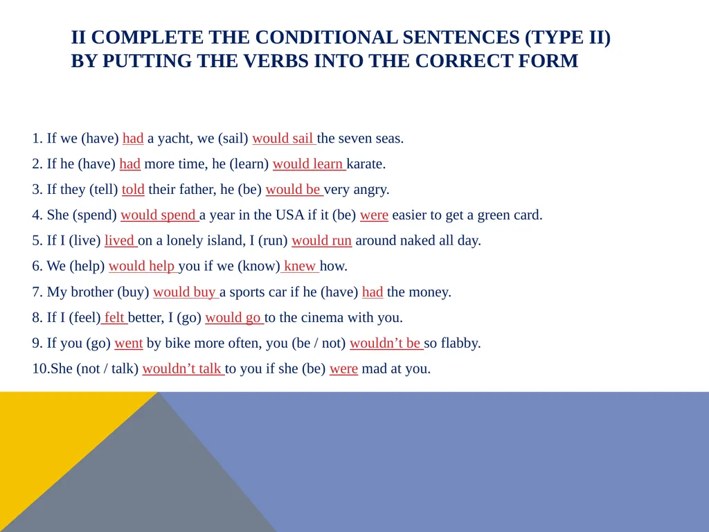 Conditional sentences kondicionali – uslovne - slide 12 of 18
