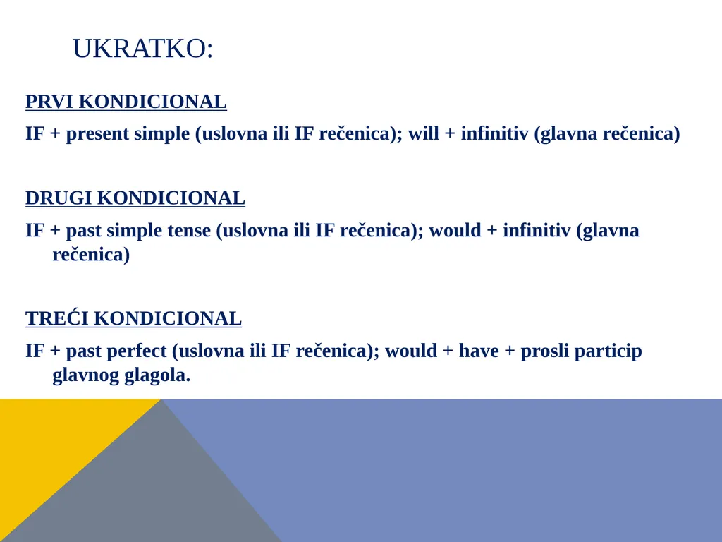 Conditional sentences kondicionali – uslovne - slide 10 of 18