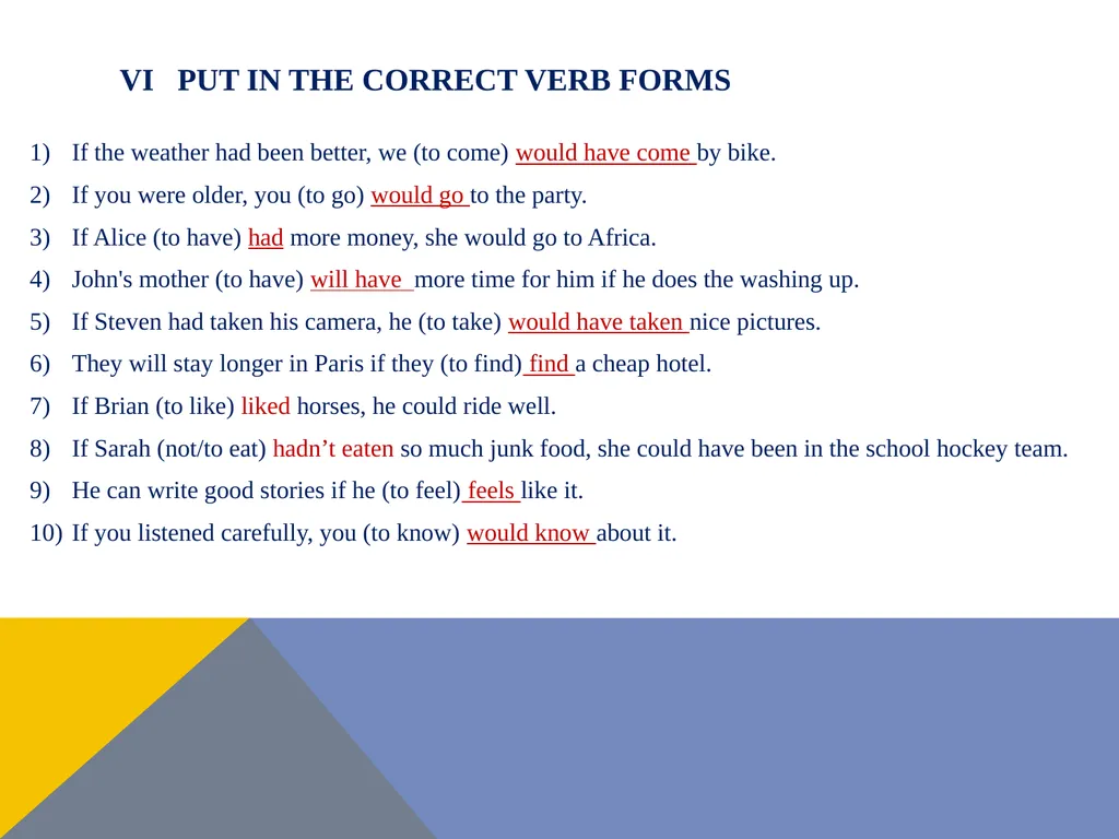 Conditional sentences kondicionali – uslovne - slide 18 of 18