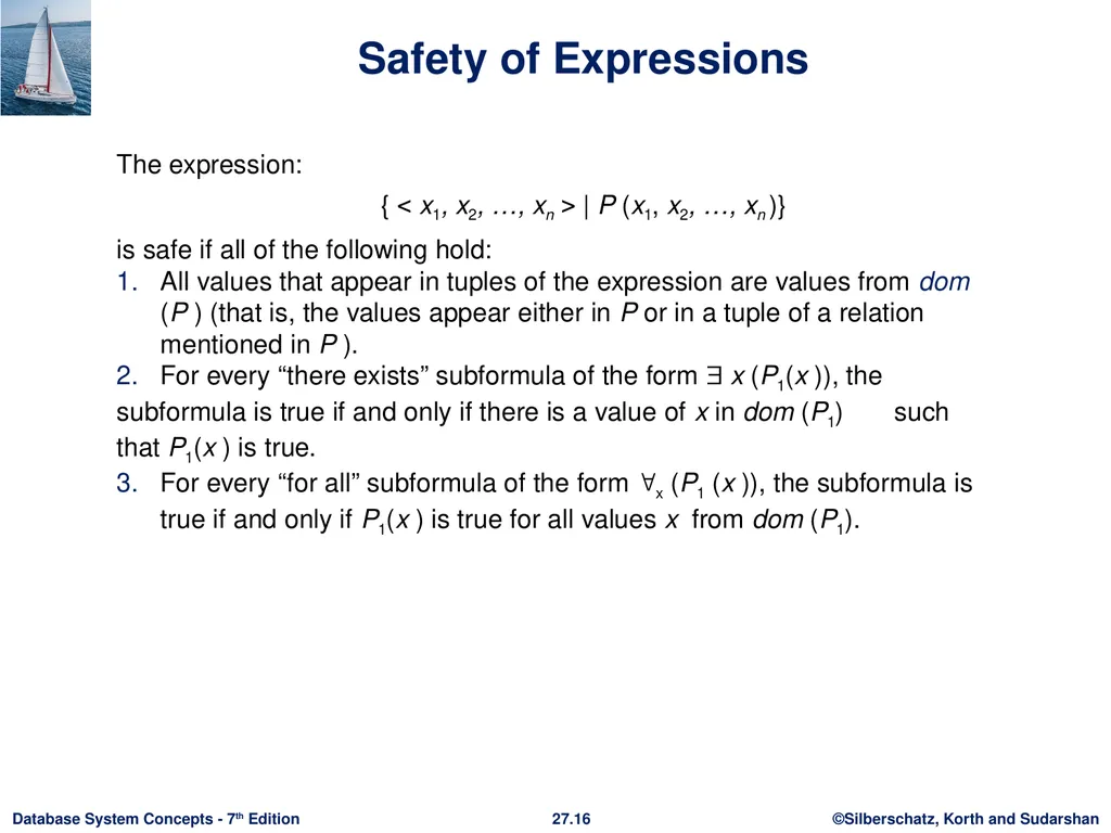 Chapter 27: Formal-Relational Query Languages - slide 16 of 19