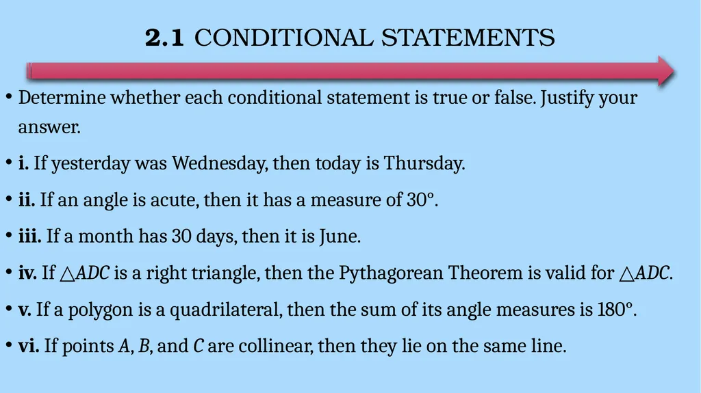 Reasoning and Proofs Geometry Chapter 2 This - slide 4 of 54