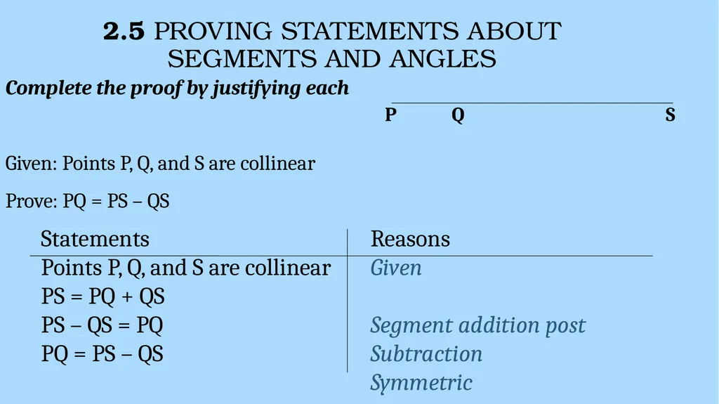 Reasoning and Proofs Geometry Chapter 2 This - slide 45 of 54