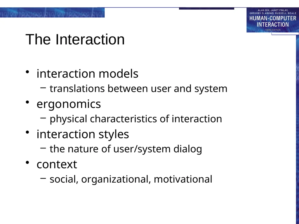 chapter 3 the interaction The Interaction - slide 2 of 70