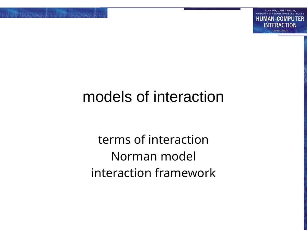 chapter 3 the interaction The Interaction - slide 4 of 70