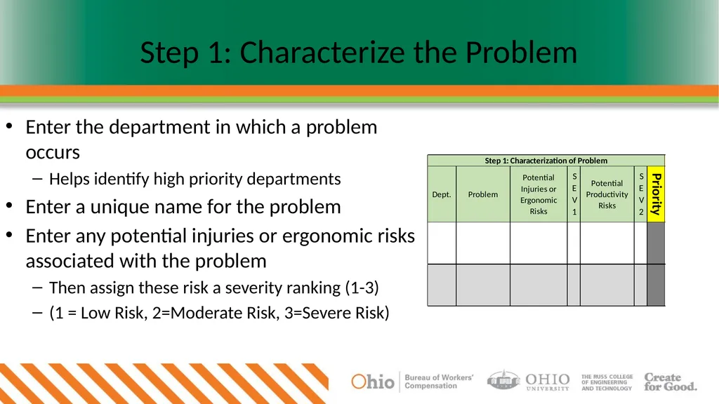Prioritization Tool Purpose A facility or process - slide 5 of 10