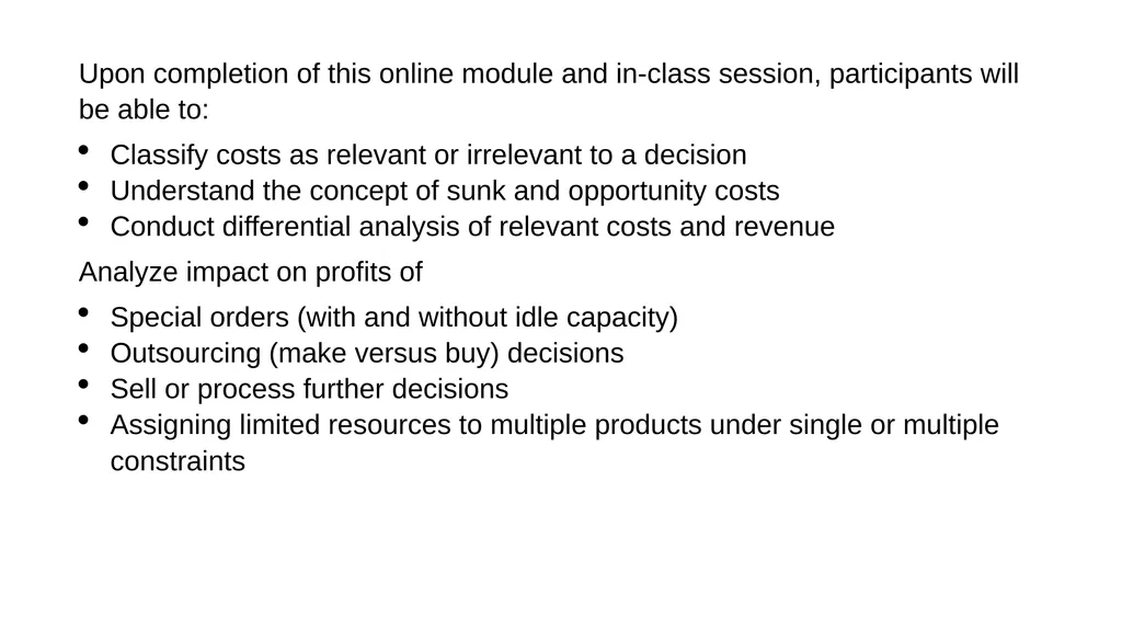 Differential Analysis and Decision Making Upon - slide 2 of 50
