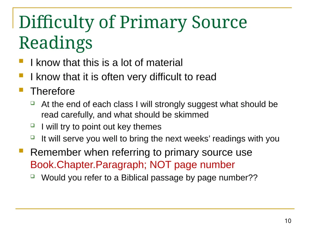 HT 501 Lecture 1: Introduction and Clement 1 HT - slide 10 of 28