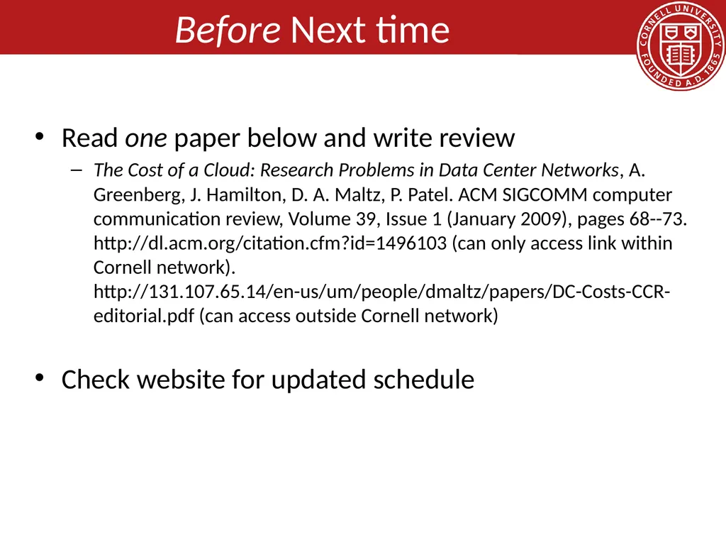 CS 5413: High Performance Systems and Networking - slide 38 of 38