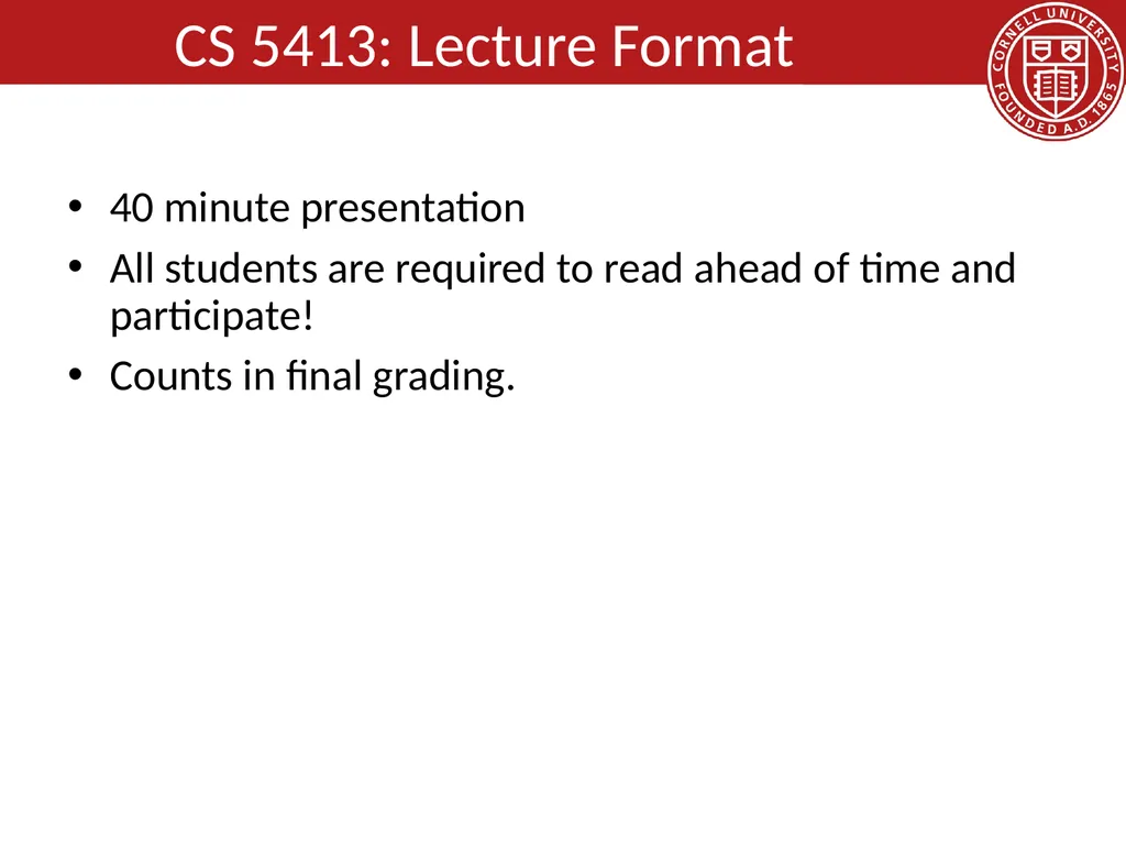 CS 5413: High Performance Systems and Networking - slide 31 of 38