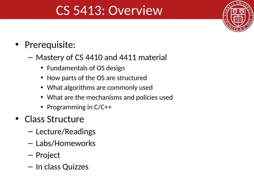 CS 5413: High Performance Systems and Networking - slide 27 of 38