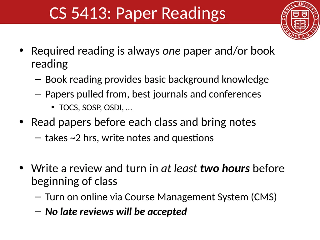 CS 5413: High Performance Systems and Networking - slide 29 of 38