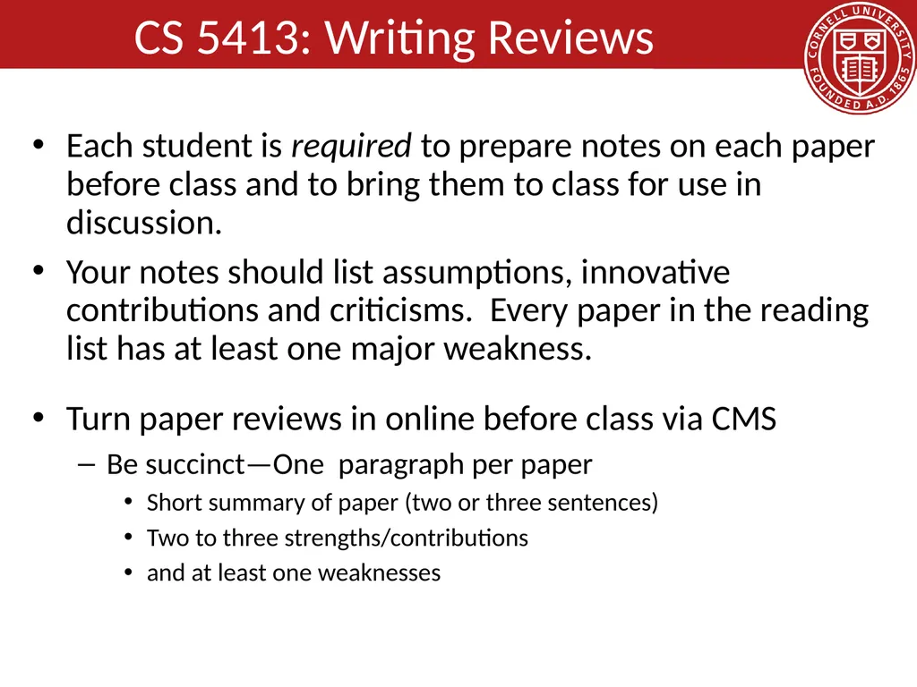 CS 5413: High Performance Systems and Networking - slide 30 of 38