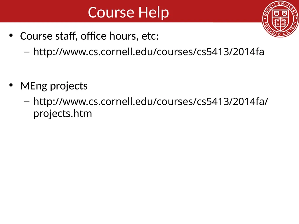 CS 5413: High Performance Systems and Networking - slide 26 of 38