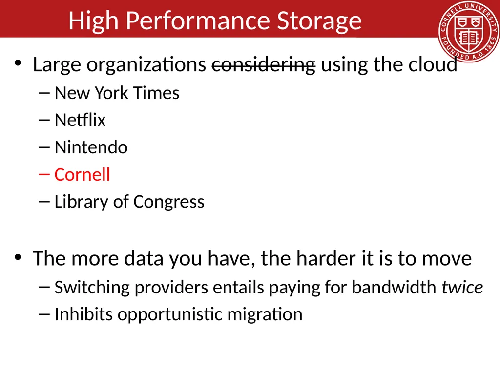 CS 5413: High Performance Systems and Networking - slide 11 of 38