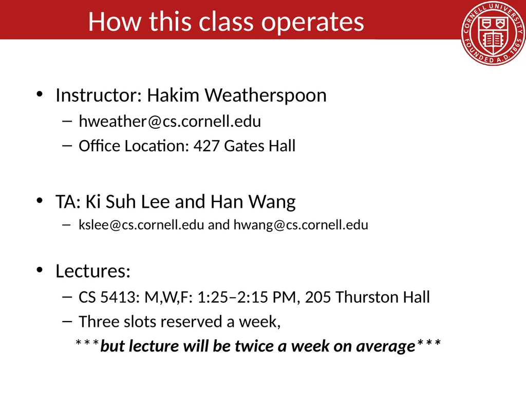 CS 5413: High Performance Systems and Networking - slide 25 of 38