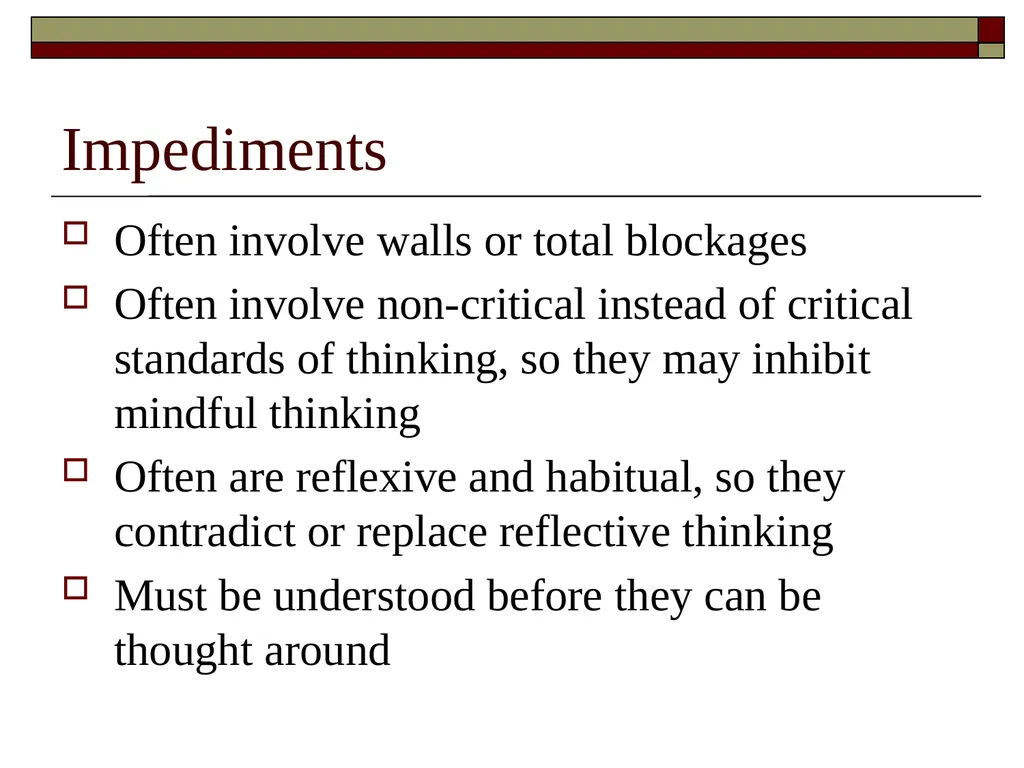 Filters, Barriers, and Impediments Hindrances to - slide 4 of 7