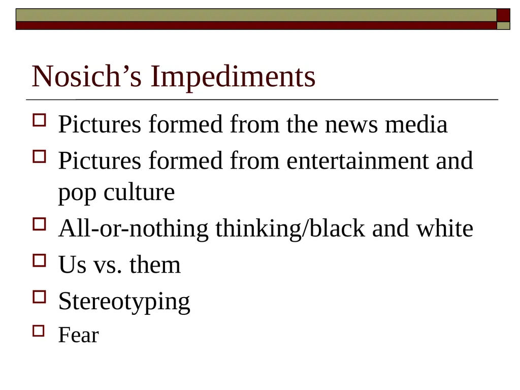 Filters, Barriers, and Impediments Hindrances to - slide 5 of 7