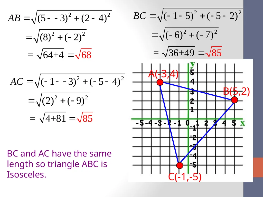 The Distance and Midpoint Formula What is the - slide 6 of 11