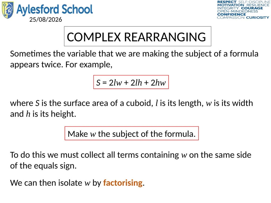 L.O To be able to simplifying a ratio Keywords - slide 12 of 18
