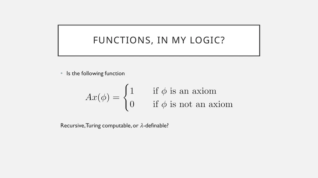 Consistency and Axioms Some pre-history of - slide 21 of 26