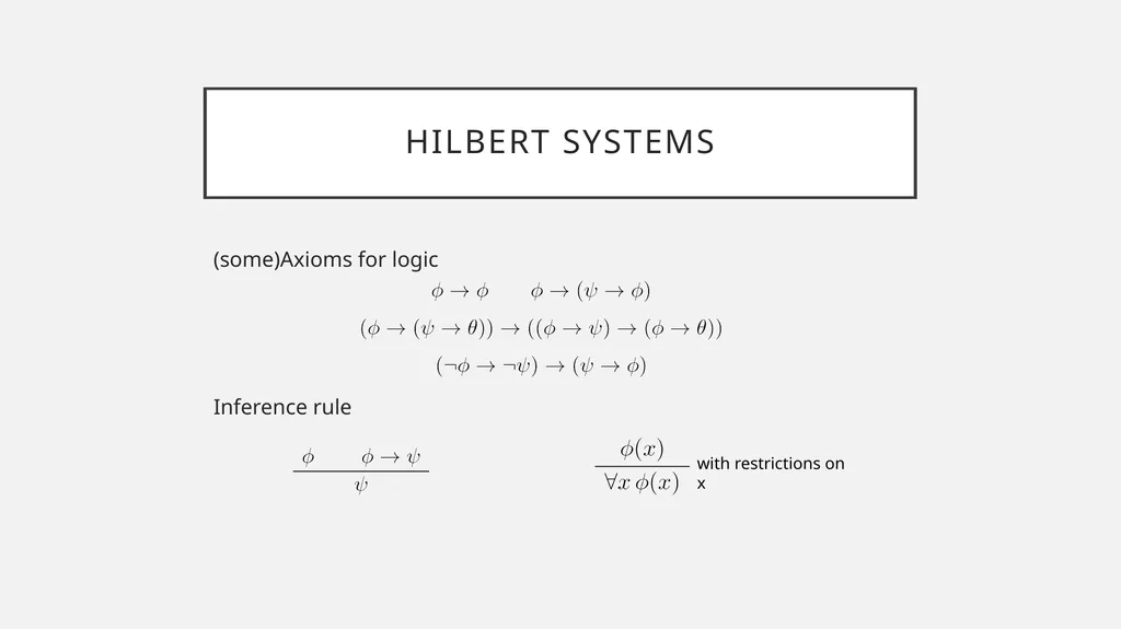 Consistency and Axioms Some pre-history of - slide 7 of 26