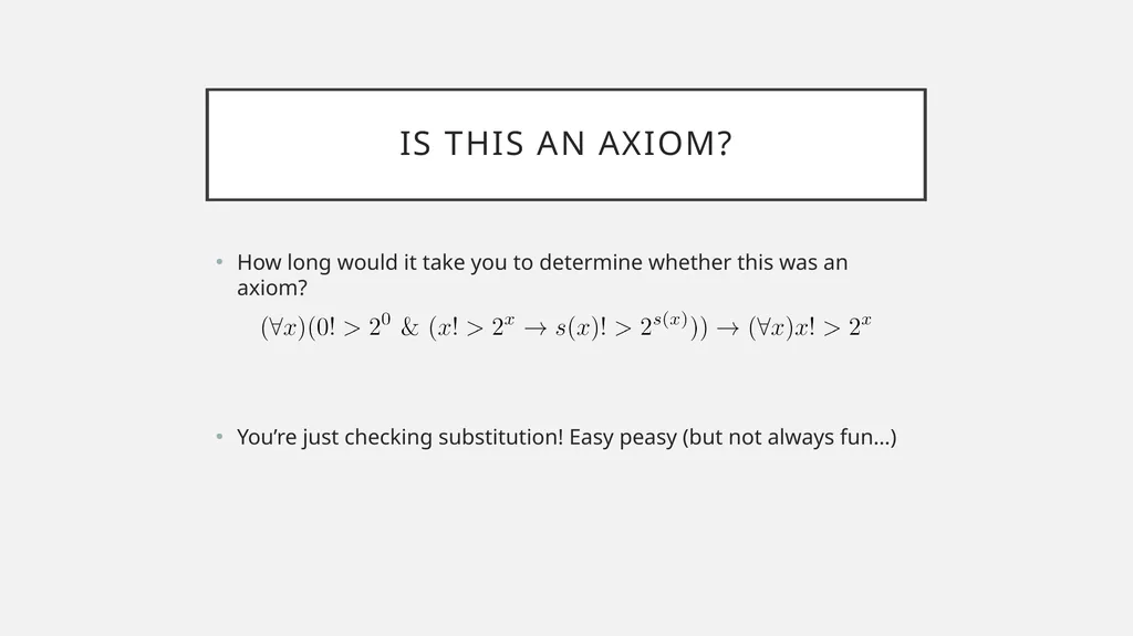 Consistency and Axioms Some pre-history of - slide 18 of 26