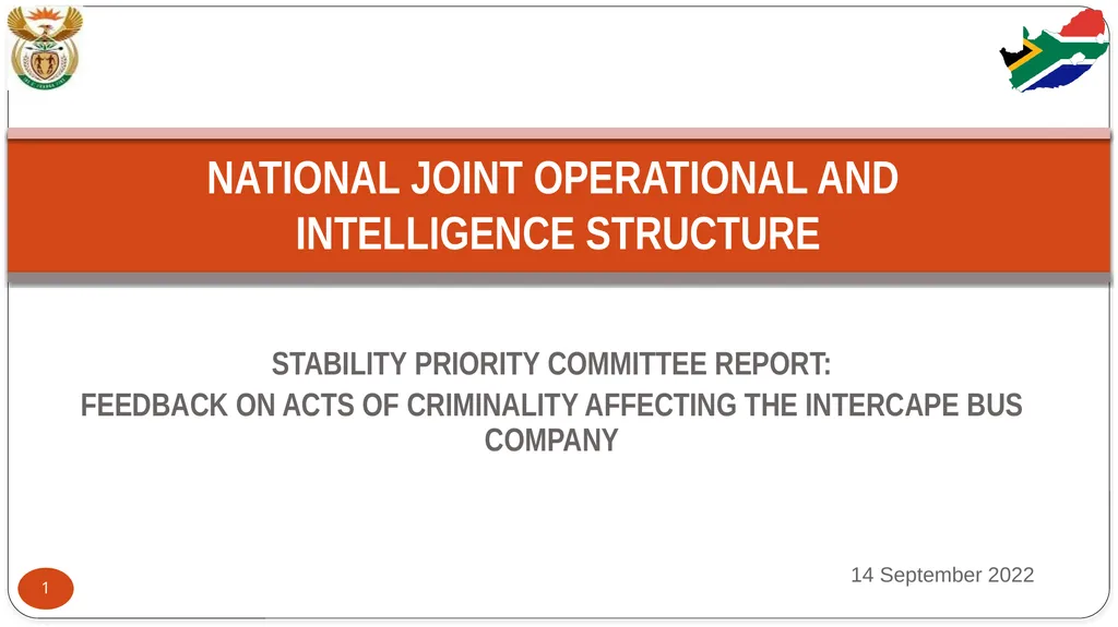 STABILITY PRIORITY COMMITTEE REPORT: FEEDBACK ON - slide 1 of 29