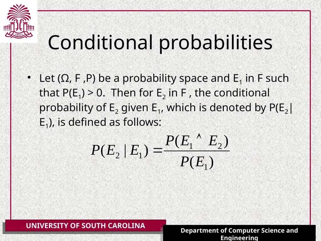 Introduction to Probability (CSCE 317) January 22, - slide 4 of 11