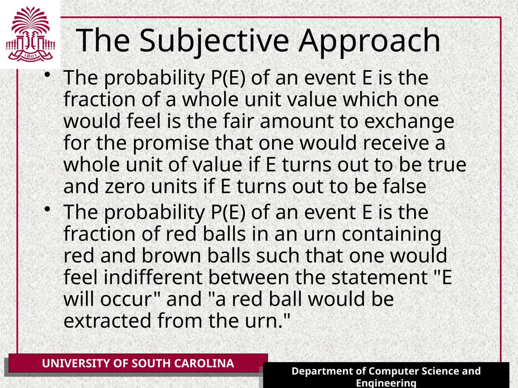 Introduction to Probability (CSCE 317) January 22, - slide 8 of 11