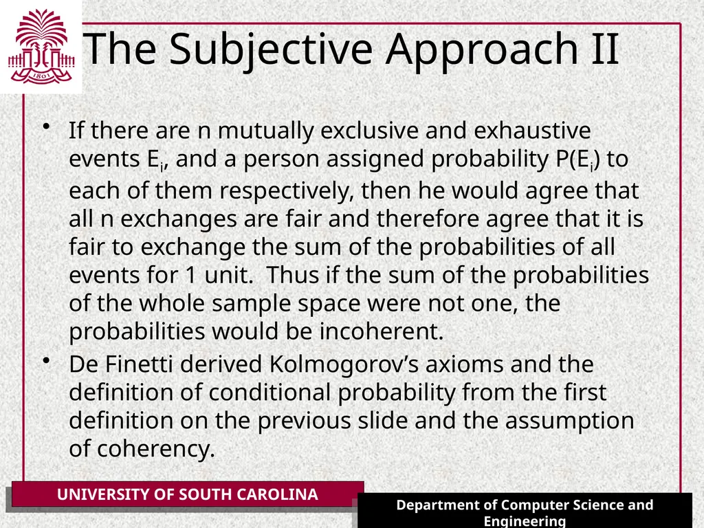 Introduction to Probability (CSCE 317) January 22, - slide 9 of 11
